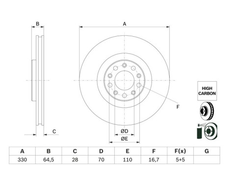 Disque de frein BD2734 Bosch