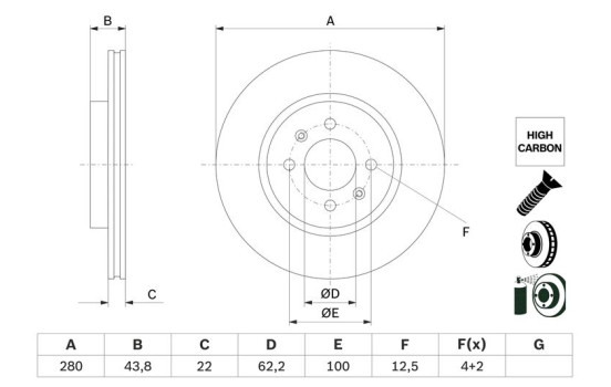 Disque de frein BD2744 Bosch