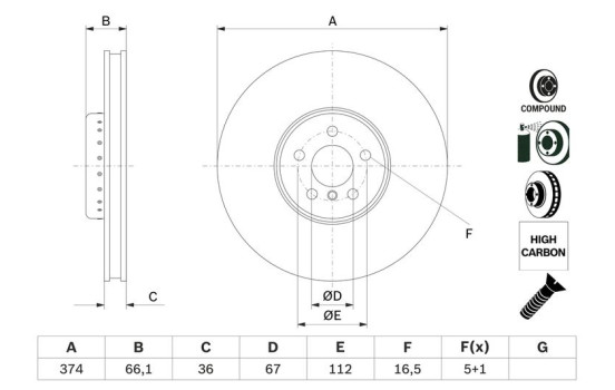 Disque de frein BD2805 Bosch