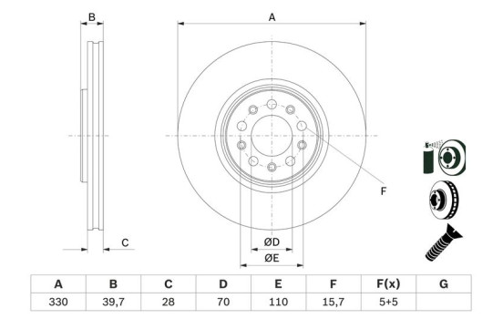 Disque de frein BD2811 Bosch