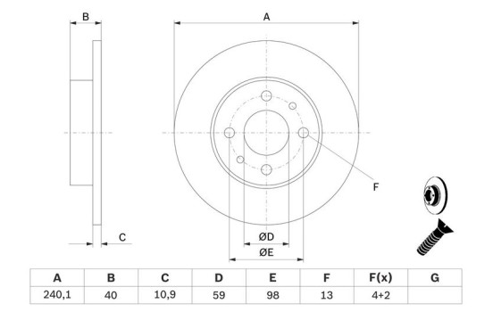 Disque de frein BD282 Bosch, Image 5