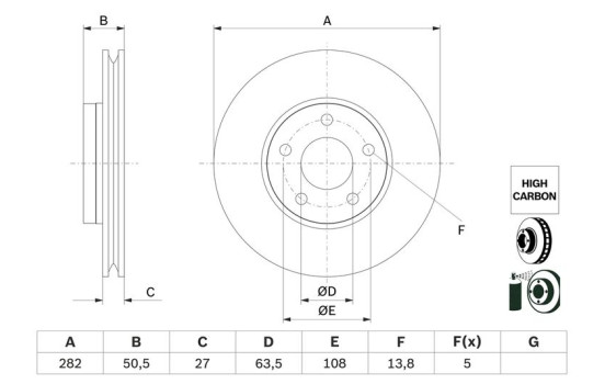 Disque de frein BD2826 Bosch, Image 5