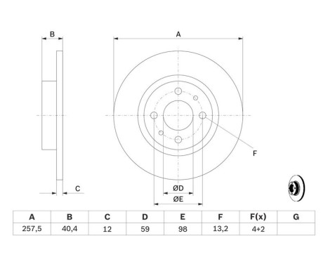 Disque de frein BD283 Bosch, Image 5