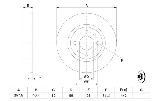 Disque de frein BD283 Bosch, Image 5
