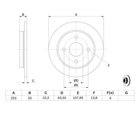 Disque de frein BD284 Bosch, Image 5