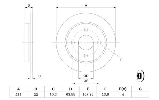 Disque de frein BD284 Bosch, Image 5