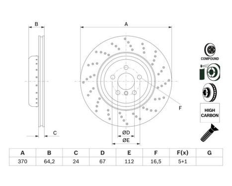 Disque de frein BD2857 Bosch