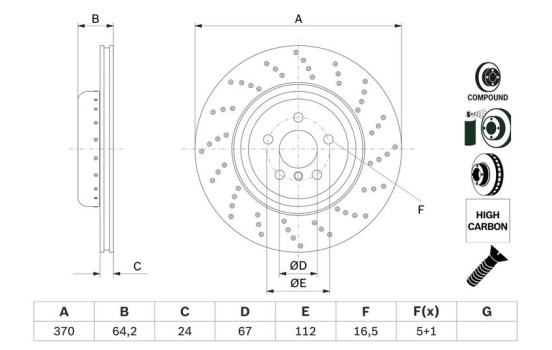 Disque de frein BD2857 Bosch