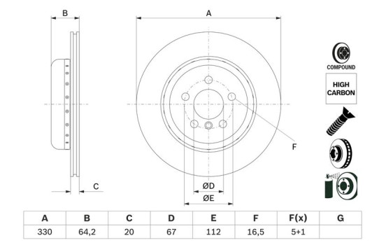 Disque de frein BD2858 Bosch