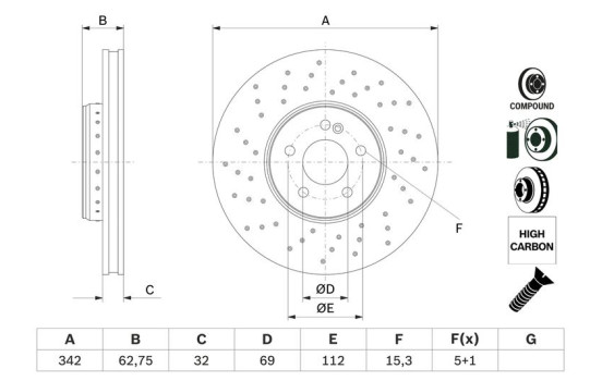Disque de frein BD2884 Bosch