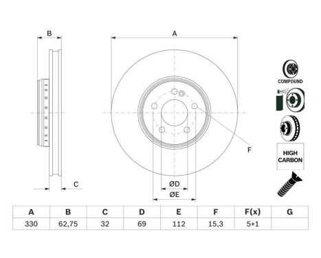 Disque de frein BD2887 Bosch
