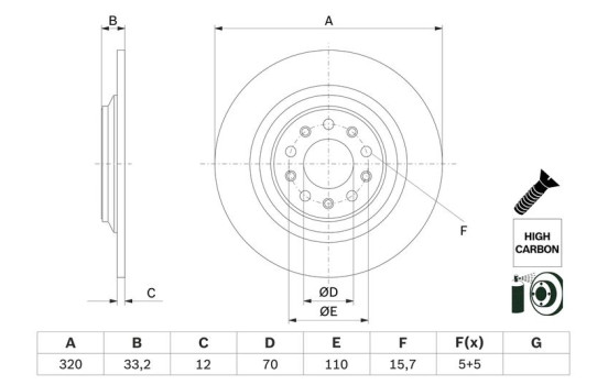 Disque de frein BD2918 Bosch