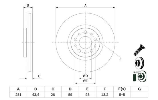 Disque de frein BD2926 Bosch