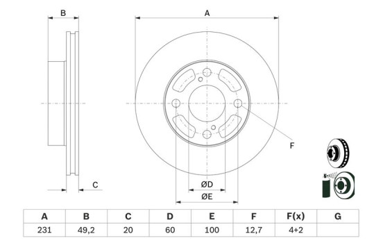 Disque de frein BD2935 Bosch