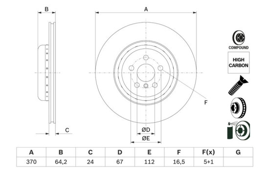 Disque de frein BD2943 Bosch