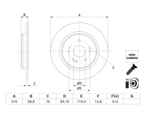 Disque de frein BD3009 Bosch