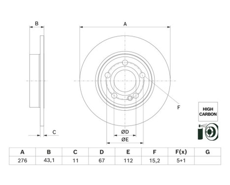 Disque de frein BD3012 Bosch