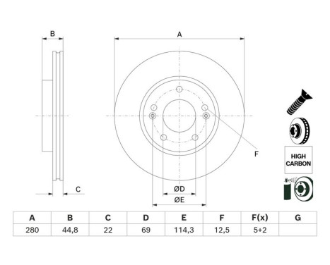 Disque de frein BD3019 Bosch