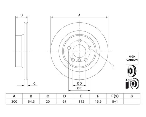 Disque de frein BD3219 Bosch