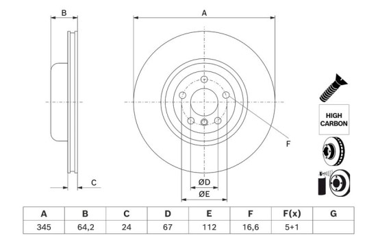 Disque de frein BD3220 Bosch