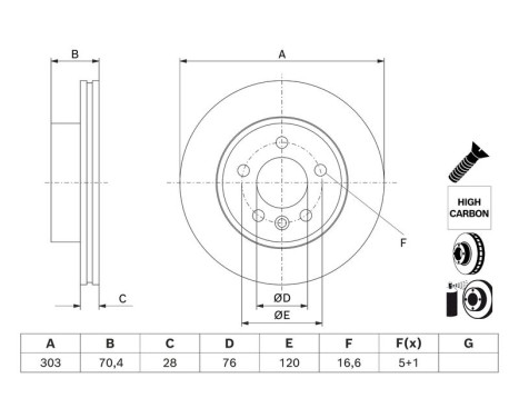 Disque de frein BD3232 Bosch