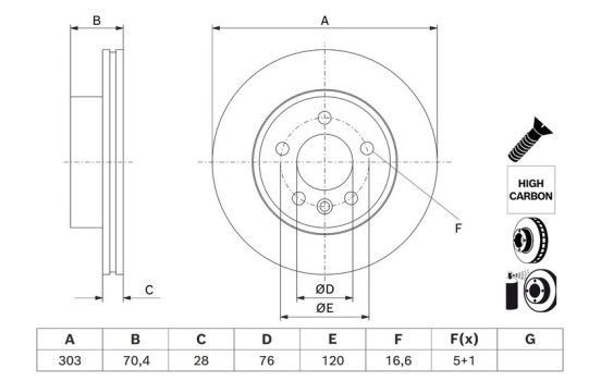 Disque de frein BD3232 Bosch