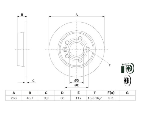 Disque de frein BD352 Bosch, Image 5