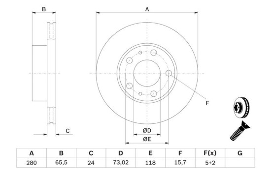 Disque de frein BD365 Bosch, Image 5