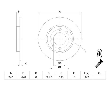 Disque de frein BD395 Bosch, Image 5