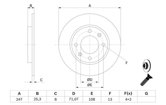 Disque de frein BD395 Bosch, Image 5