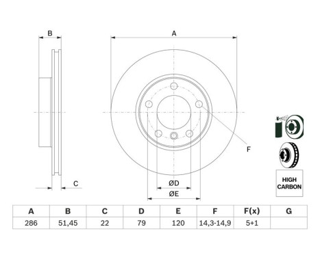 Disque de frein BD437 Bosch, Image 5