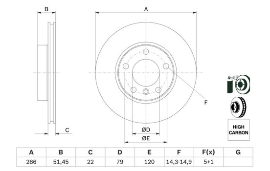 Disque de frein BD437 Bosch, Image 5