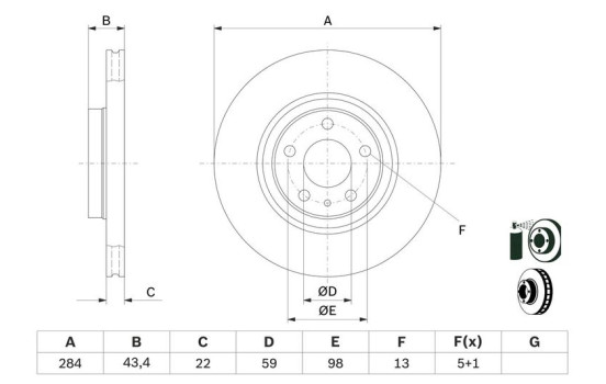 Disque de frein BD444 Bosch, Image 5