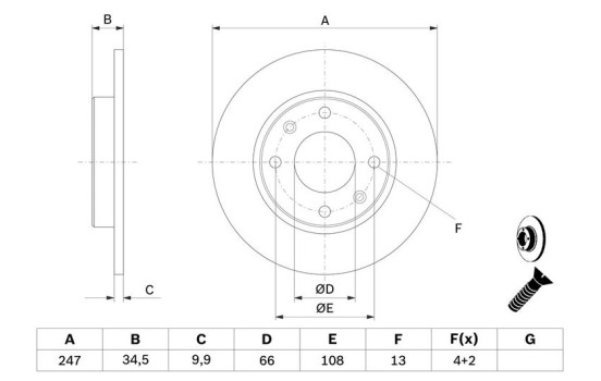 Disque de frein BD46 Bosch