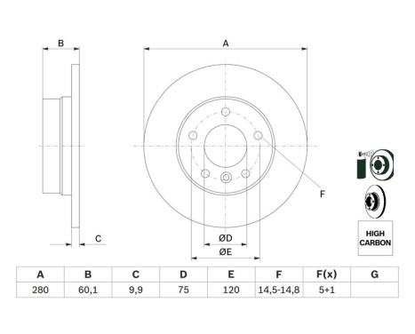 Disque de frein BD483 Bosch, Image 5