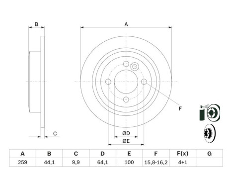 Disque de frein BD520 Bosch, Image 5