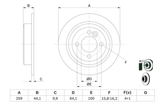 Disque de frein BD520 Bosch, Image 5