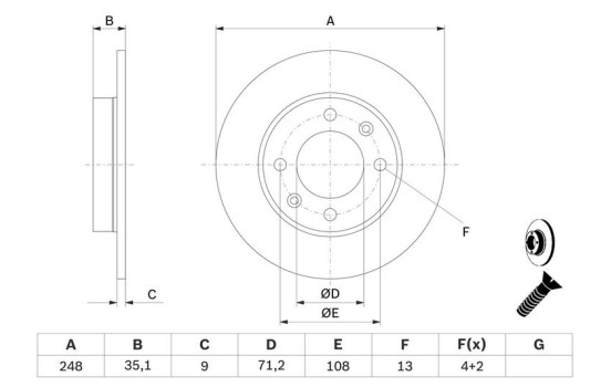 Disque de frein BD527 Bosch, Image 5