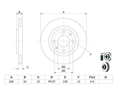 Disque de frein BD536 Bosch, Image 6