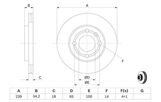 Disque de frein BD539 Bosch, Image 5