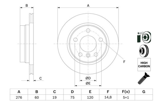 Disque de frein BD560 Bosch, Image 5