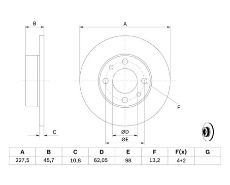 Disque de frein BD57 Bosch, Image 5