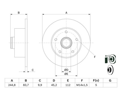 Disque de frein BD672 Bosch, Image 5
