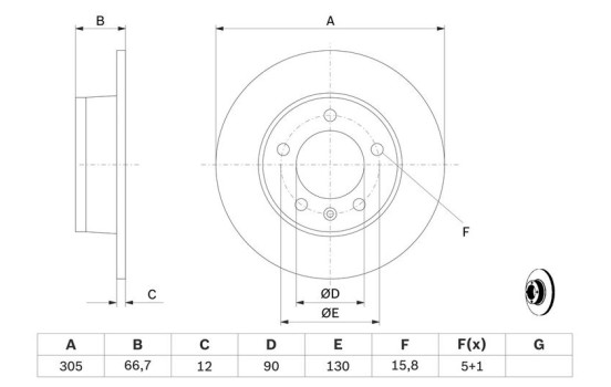 Disque de frein BD868 Bosch, Image 5