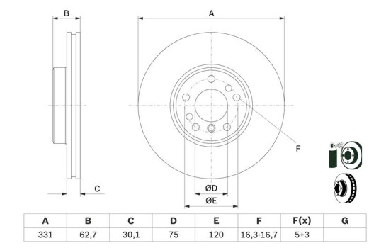 Disque de frein BD872 Bosch, Image 5