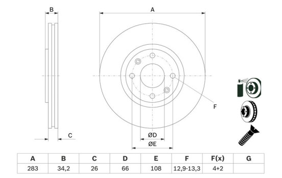 Disque de frein BD876 Bosch, Image 6