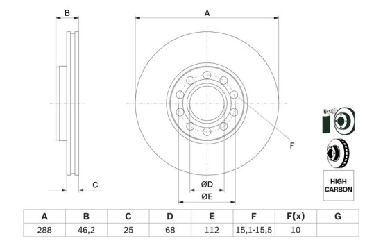Disque de frein BD988 Bosch, Image 5