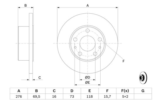 Disque de frein BD991 Bosch, Image 5