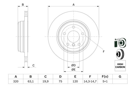 Disque de frein BD995 Bosch, Image 5