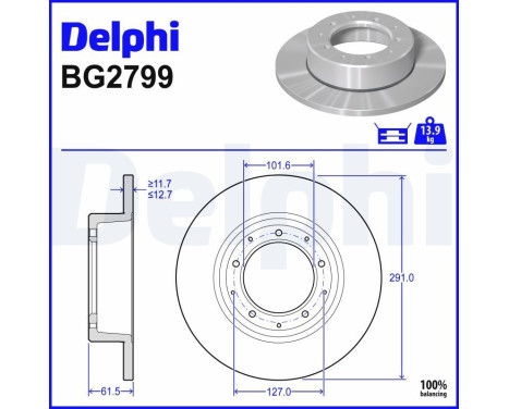 Disque de frein BG2799 Delphi